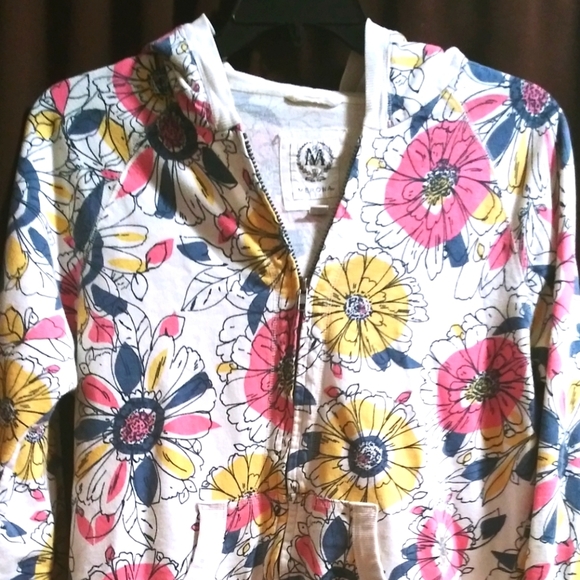 Merona Floral Zip Up Hooded Sweatshirt size XXL NWOT. - Picture 1 of 9